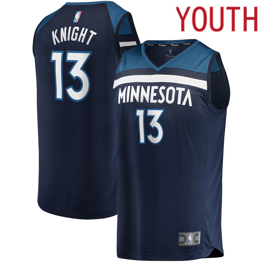 Youth Minnesota Timberwolves #13 Nathan Knight Fanatics Branded Navy Fast Break Replica NBA Jersey